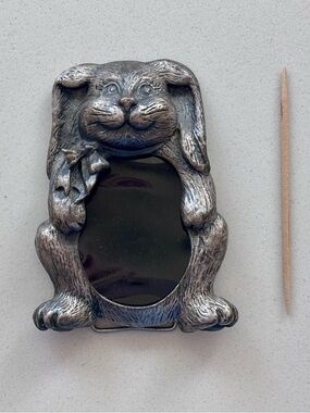 Vintage Pewter Carved Bunny Frame